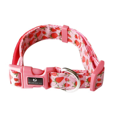 

Pet Polyester Adjustable Colorful Printed Collar With Leash Ring For Dogs Cats Quick Release Buckle