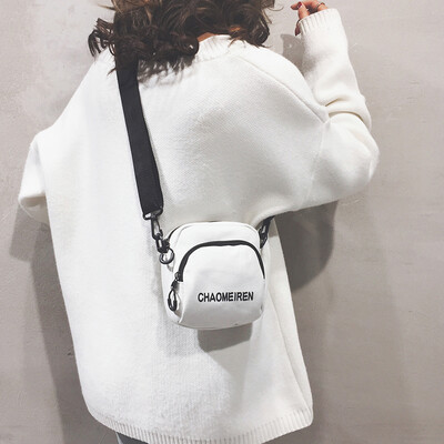 

Net red canvas small bag female new 2019 tide Korean version of the texture of the ocean girl mini wild shoulder Messenger bag