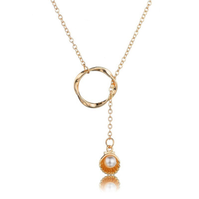 

Women Gold Love Heart Trendy Korean Necklace Though Circle Design Necklace For Women Handmade Wedding Female Jewelry Necklace