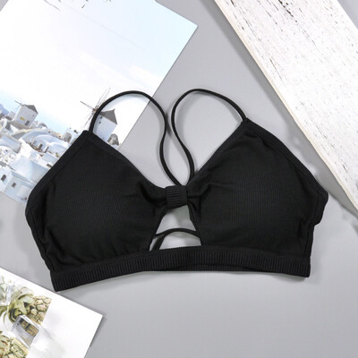 

Women Sexy Solid Strappy Bandeau Crop Tops Bralette Sports Fitness Casual Bra