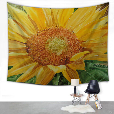 

Gobestart Summer Sunflower Print Home Tapestry Wall Hanging Wall Decoration 150x130cm