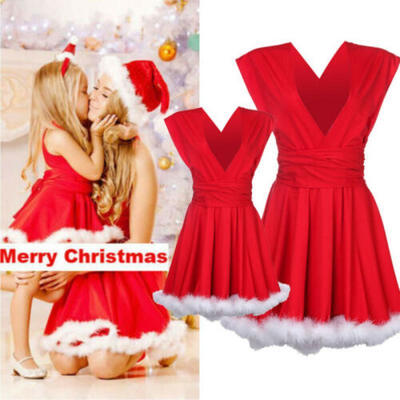 

Mrs Santa Claus Christmas Fancy Dress Xmas Womens Kids Baby Girls Costume Outfit