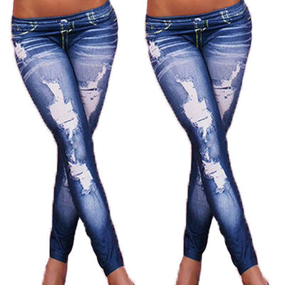 

Women Ripped High Waisted Skinny Fit Jeans Ladies Stretchy Denim Pants Leggings