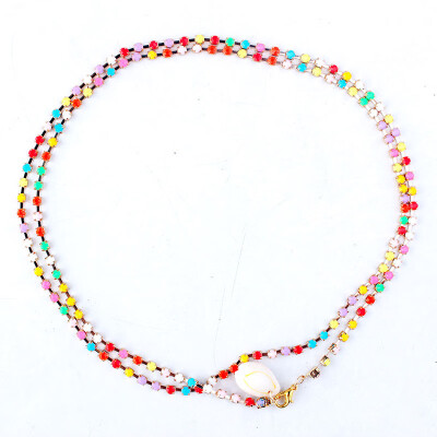 

2019 Colorful Seed Beads Choker for Women Fashion Trendy Bohemian Summer Chic Bib Collier Femme Cowrie Shell Dropshipping