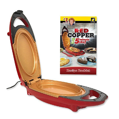 

Red Copper 5 Minute Chef Electric Cooker Double-Coated Non-stick Quick Cooking Pan Cookware U S Plug
