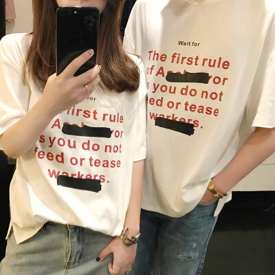 

Fashion Casual Letter Print T-shirts Loose Comfortable Round Neck Short Sleeves Tops