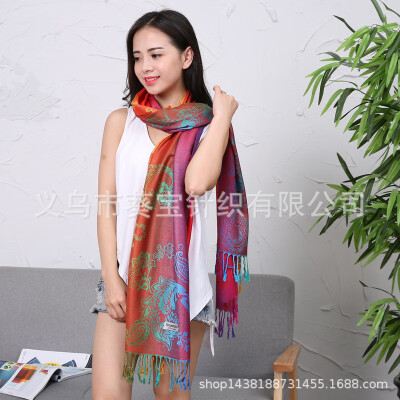 

Colorful gradient concentric cashews national wind shawl cotton Lijiang shawl Yunnan tourism female dual-use autumn&winter wild