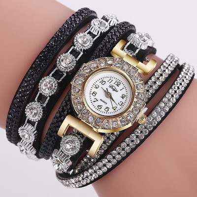 

European new style circle bracelet watch Korean velvet full diamond alloy womens fashion watch