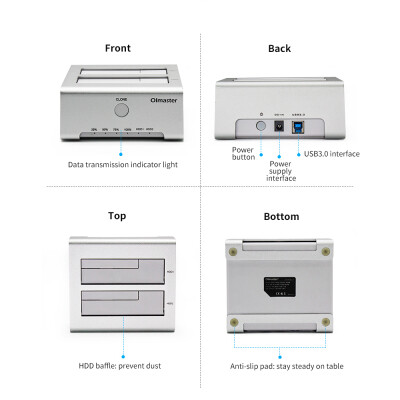 

OImaster Dual Bay HDD Docking Station 2535inch SATA Hard Disk Aluminium Alloy Shell Auto-sleeping