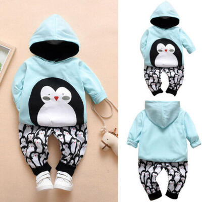 

US Newborn Infant Boy Girl Romper Hooded Baby Jumpsuit Bodysuit Outfits Clothes