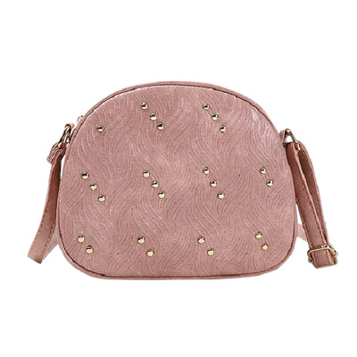 

Tailored Women New Fashion Rivet Small Round Bag Messenger Crossbody Shoulder Bag