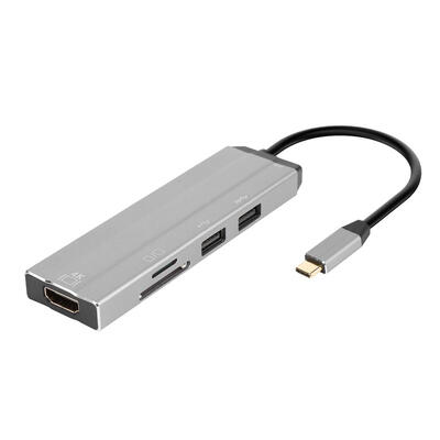 

6 in 1 USB-C HUB 4K Cable Adapter Type C to HDMI with TF Card PD Charging