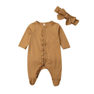

2PCS Newborn Baby Boy Girl Long Sleeve Bodysuit Sleepwear Pyjamas Romper Clothes
