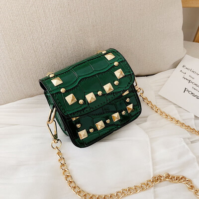 

Ins texture Korean version of Joker fashion mini bag retro crocodile pattern chain bag 2019 new slung womens bags