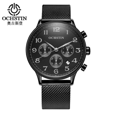 

Augustus OCHSTIN multi-function three-eyed calendar multi-function mesh belt mens watch mens watch