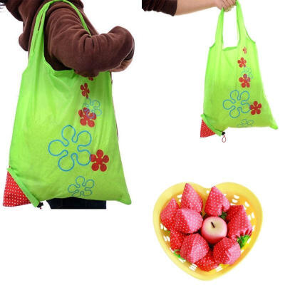 

Large Nylon Reusable Folding Strawberry Eco Grocery Bag Retail Shopping Tote Bag