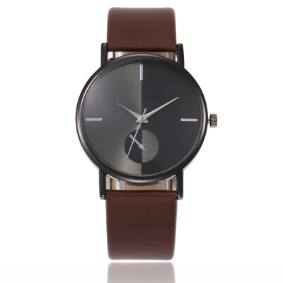 

Creative PU with gun black shell ladies quartz watch leisure