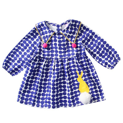 

Children New Autumn Baby Girls Dresses 1-7T Dot Printed Cotton Long Sleeve Cute Toddler Girl Clothes Casual Dress
