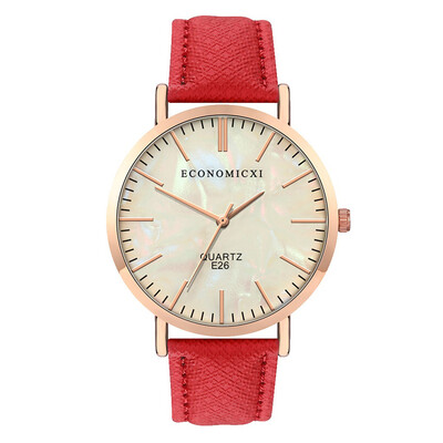 

RM Fashion Simple Belt Watch Dark Color Cool Dial No Digital Female Quartz Watch