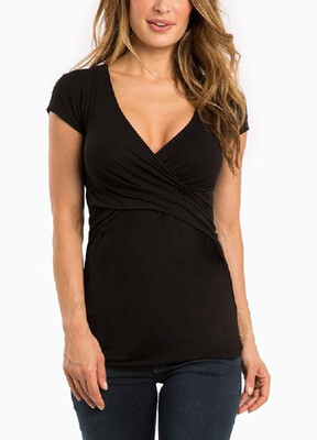 

Comfy&Cool Maternity Pure Color V-neck T-shirt