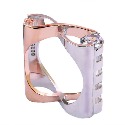 

Ring Rose Gold Base Geometric Dazzling Diamond Jewelry Christmas Gift Engagement Wedding Ring Ladies Bride