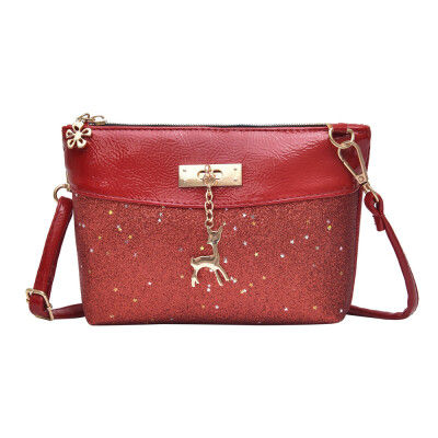 

Fashion Women Girl Bling Sequins Flap Bags Pretty Deer Crossbody Shoulder Bags High Quality Ladies Brand Sacoche Femme T10