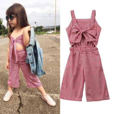 

Infant Toddler Baby Girl Sleeveless Romper Trousers Jumpsuit Clothes Outfit 1-6Y