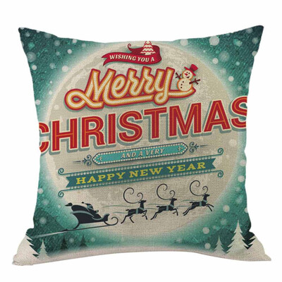 

Tailored Merry Christmas Throw Pillow Cases Cafe Sofa Cushion Cover Home Decor