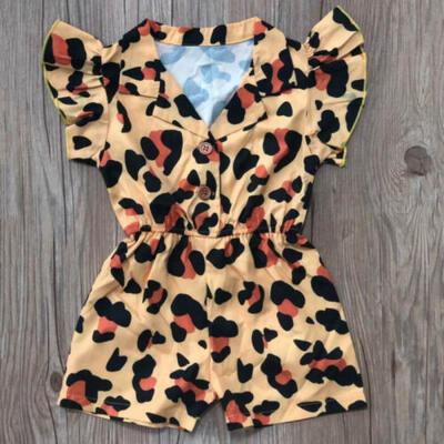 

UK STOCK Kids Baby Girl Leopard One-piece Romper Jumpsuit Outfits Clothes Summer