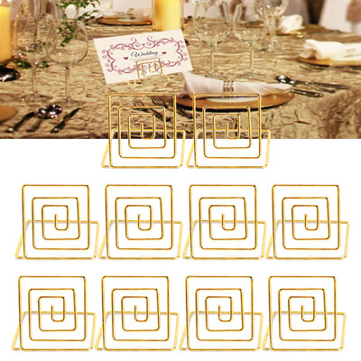 

〖Follure〗Place Card Holder Metal Card Holder Stand Wedding DinnerFood Sign Gold