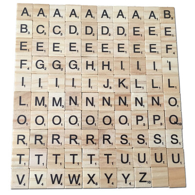 

100PCS Creative Wood Chip DIY English Alphabet Baby Intelligence Development
