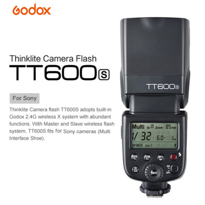 

Godox TT600S Thinklite Camera Flash Speedlite GN60 Built-in 24G Wireless X System with Master&Slave Function for Sony Muiti I