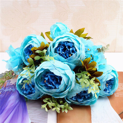

〖Follure〗2 Bouquet Vintage Artificial Peony Silk Flowers Bouquet for Decoration
