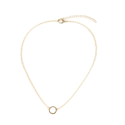 

New Simple Boho Round Small Circle Chain Chokers Necklaces Vintage Gold Color Necklaces For Women Girl Collars