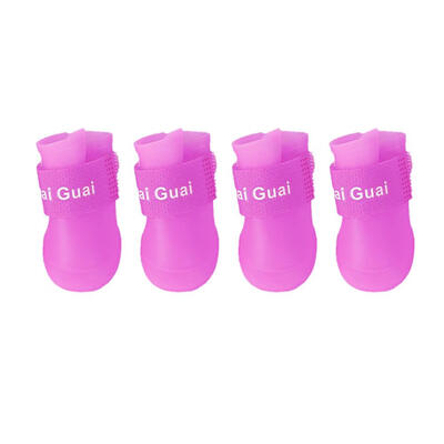 

4pcsLot Rubber Pet Dog Rain Shoes Anti-Slip Waterproof Puppy Dogs Booties
