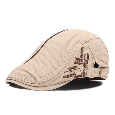 

Men Women Unisex Duckbill Cap Cotton Berets Letter Print Peaked Caps Vintage Golf Cabbie Newsboy Hats