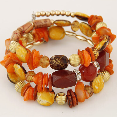 

Woman Beach Jewelry 2019 Bohemian Shell Natural Stone Bracelet Multilayer Beads bracelets & bangles