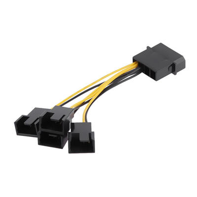 

D-Port Computer CPU PC Case Fan 3Pin Fan Cable 1 to 4 Ways Power Splitter