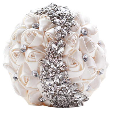 

Handmade Romantic Shiny Rhinestone Wedding Party Artificial Flower Bouquet Decor