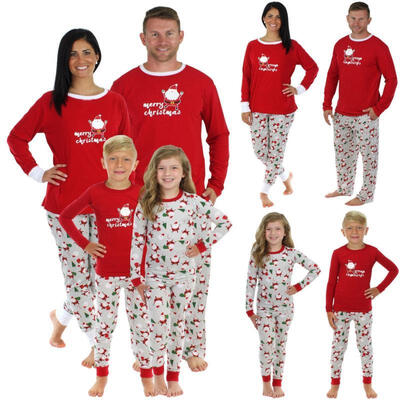

HOT Family Matching Christmas Pajamas Set Women Baby Men Adult Sleepwear Nightwear