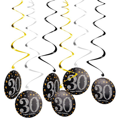 

FUNNYBUNNY 18 21 30 40 50 60 70th Birthday Party Spiral Ornaments Hanging Decoration Backdrop Curtain Wedding Backdrop