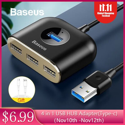 

Baseus square round 4 in 1 USB HUB Adapter for MacBook Pro Surface Pro Type-C USB to USB 30 for tablets