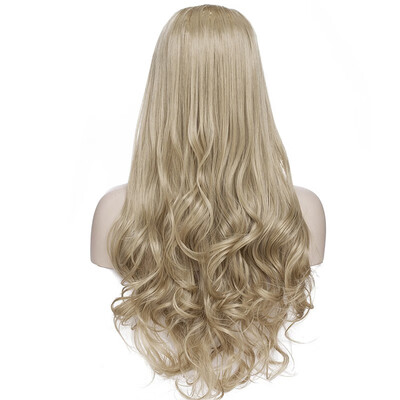 

U Shape Part Half Head Wig Clip In Hair Extension Full Head One Piece Invisible 7 clips With Wig Net Synthetic Straight Curly