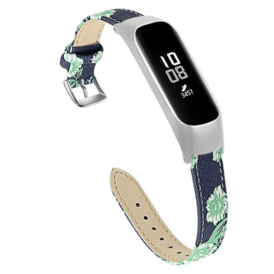 

ECSEM Metal Frame Leather Strap for Samsung Galaxy fit-e SM-R375 Smart Watch Bands for Kids Women Men