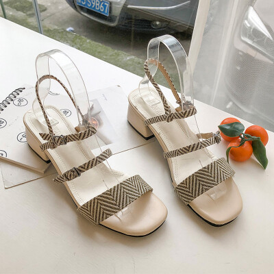 

Chic Rugged Sandals Fairy Wind Summer Korean Version Baitao Belt with Roman Shoes