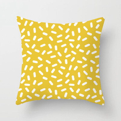 

Yellow Polyester Pillow Case Sofa Car Waist Throw Cushion Cover Home Decoration