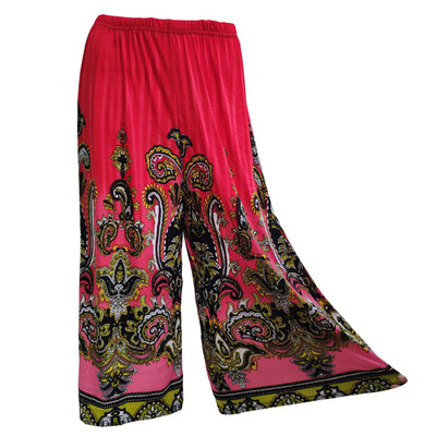 

Womens Pants Bohemia Loose Pants Print Trousers Wide Leg Leggings Casual Pants
