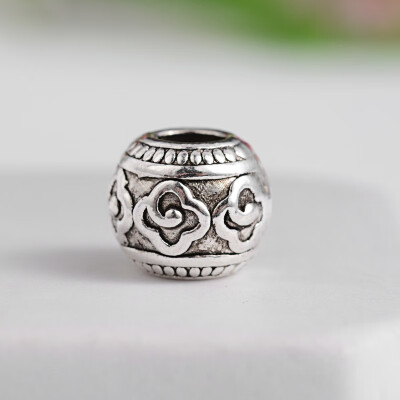 

Tibetan Style Carved Rondelle Zinc Alloy European Beads Large Hole Beads Antique Silver 9x11mm Hole 45mm