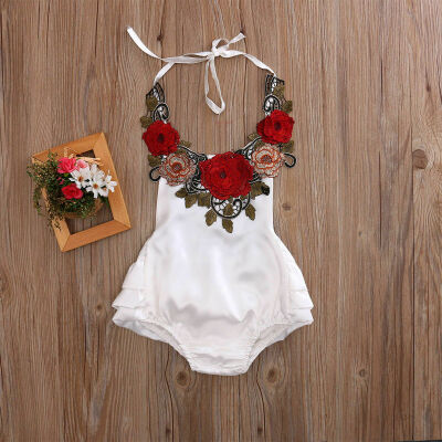 

Lovely Newborn Baby Girl Floral Strap Top Tutu Romper Jumpsuit Party Outfits