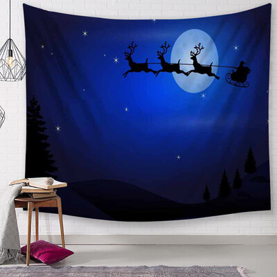 

Siaonvr Christmas Tapestry Santa Print Wall Hanging Tapestry Art Home Decor